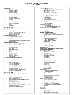 Strategies for Teaching Areas of Reading ISAT