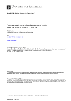 Perceptual cues in nonverbal vocal expressions of emotion Sauter, DA