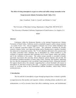 1 The effect of rising atmospheric oxygen on carbon and sulfur