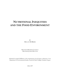nutritional inequities and the food environment