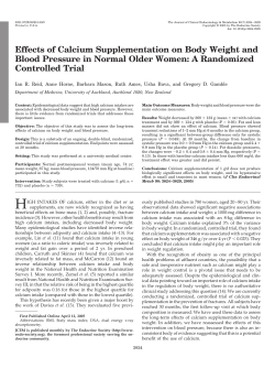 Effects of Calcium Supplementation on Body Weight and Blood