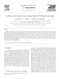 Coastline sand waves on a low-energy beach at “El Puntal” spit, Spain