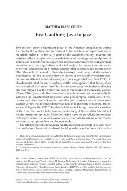 Eva Gauthier, Java to jazz - Brill Online Books and Journals