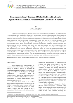 Cardiorespiratory Fitness and Motor Skills in Relation to Cognition