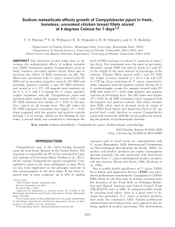 Sodium metasilicate affects growth of Campylobacter jejuni in fresh