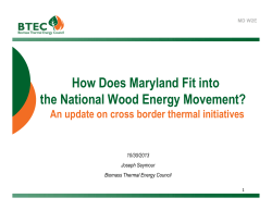 How Does Maryland Fit into the National Wood Energy Movement?