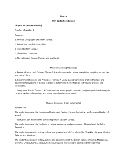 March Unit 15: Eastern Europe Chapter 19 (Western World) Number