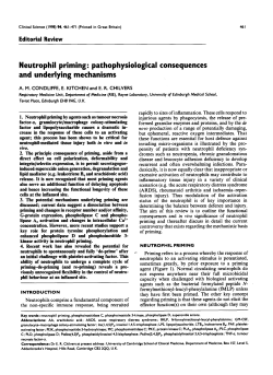 Neutrophil Priming: Pathophysiological