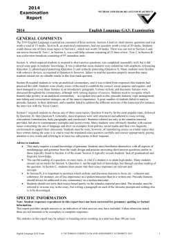 2014 English Language examination report
