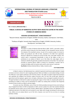 FABLES: A DEVICE OF NARRATIVE OUTPUT WITH INVECTIVE