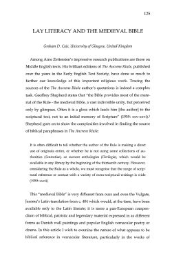 lay literacy and the medieval bible