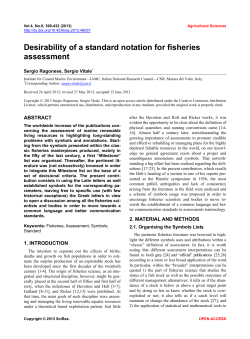 Desirability of a standard notation for fisheries assessment