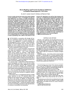 Ricin Binding and Protein Synthesis Inhibition in