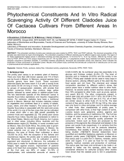 Phytochemical Constituents And In Vitro Radical Scavenging