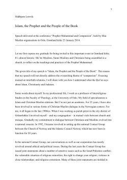 Islam, the Prophet and the People of the Book