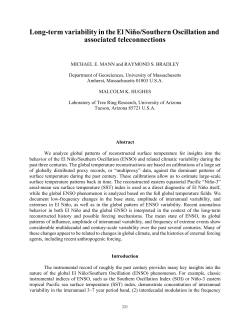 Long-term variability in the El Ni&ntilde;o/Southern Oscillation and