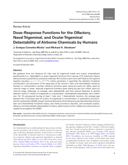 Dose&ndash;Response Functions for the Olfactory