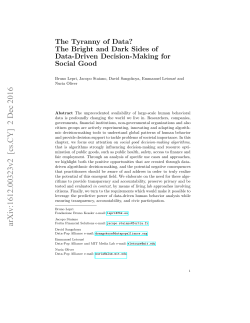 The Tyranny of Data? The Bright and Dark Sides of Data