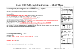 Casio 9860 Self-guided Instructions – STAT Mode