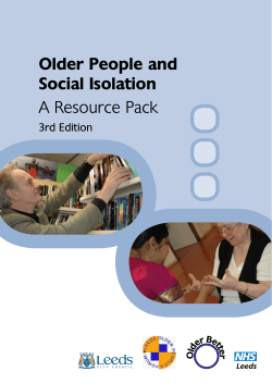 Older People and Social Isolation A Resource Pack