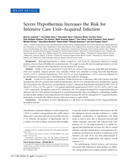 Severe Hypothermia Increases the Risk for