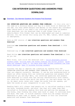 Css Interview Questions And Answers Free