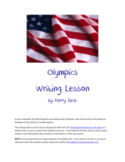 Olympics Writing Lesson - How To Homeschool My Child
