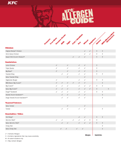 KFC ® Allergy Guide