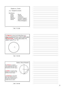 A CIRCLE is the set of all points in a plane equidistant from a given
