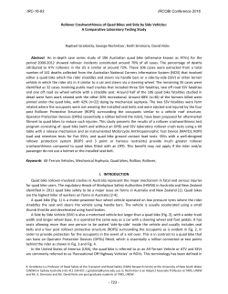 Rollover Crashworthiness of Quad Bikes and Side by Side
