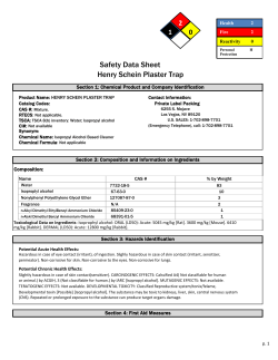 Henry Schein Plaster Trap Safety Data Sheet