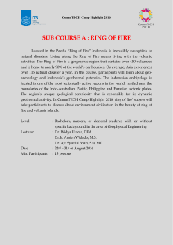 SUB COURSE A : RING OF FIRE