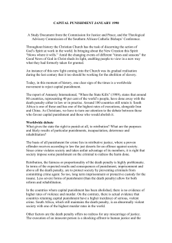 CAPITAL PUNISHMENT JANUARY 1990 A Study Document from