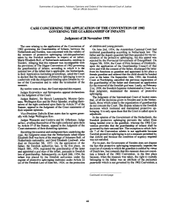 CASE CONCERNING THE APPLICATION OF THE