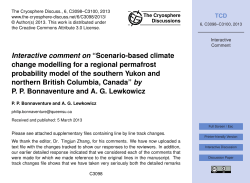 Interactive comment on &ldquo;Scenario-based climate change