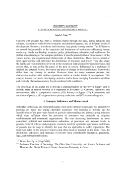 POVERTY IN EGYPT - The American University in Cairo