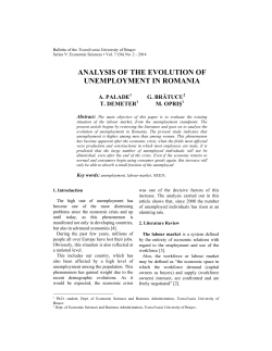 ANALYSIS OF THE EVOLUTION OF UNEMPLOYMENT IN ROMANIA