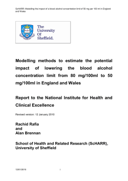 Blood alcohol concentration - road traffic modelling
