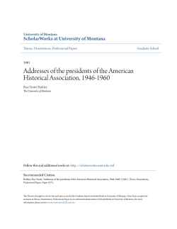 Addresses of the presidents of the American Historical Association