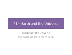 P1 &ndash; Earth and the Universe