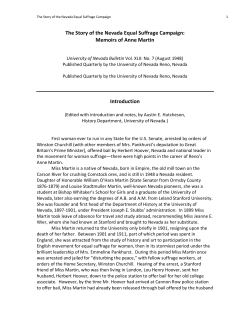 The Story of the Nevada Equal Suffrage Campaign: Memoirs of