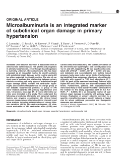 Microalbuminuria is an integrated marker of subclinical organ