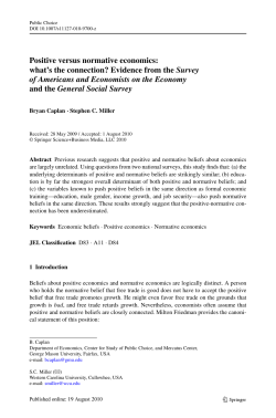 Positive versus normative economics: what`s the connection