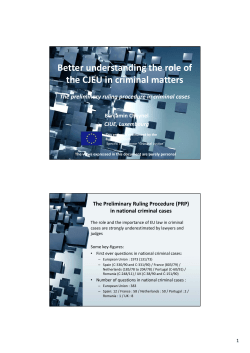 The preliminary ruling procedure in criminal cases