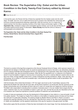 Book Review: The Superlative City: Dubai and the Urban Condition