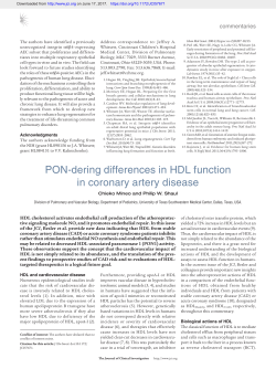PON-dering differences in HDL function in coronary artery disease