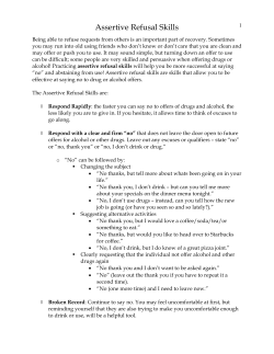 Assertive Refusal Skills - Mobile Wellness and Recovery