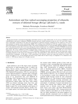 Antioxidant and free radical-scavenging properties of ethanolic