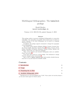 Multilingual bibliographies: The babelbib package