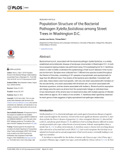 Population Structure of the Bacterial Pathogen Xylella